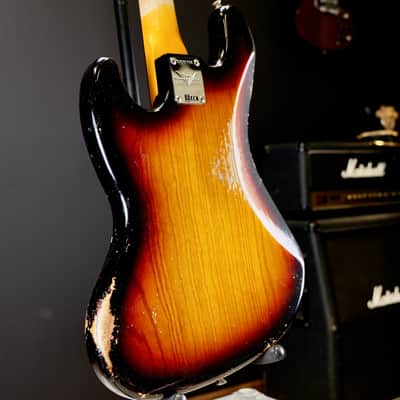 Fender Custom Shop 1961 Jazz Bass Heavy Relic 3A Rosewood Fingerboard 3-Color Sunburst image 13