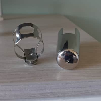 Rare ROC made in England nickel plated cap & ligature for tenor saxophone mouthpiece. image 5