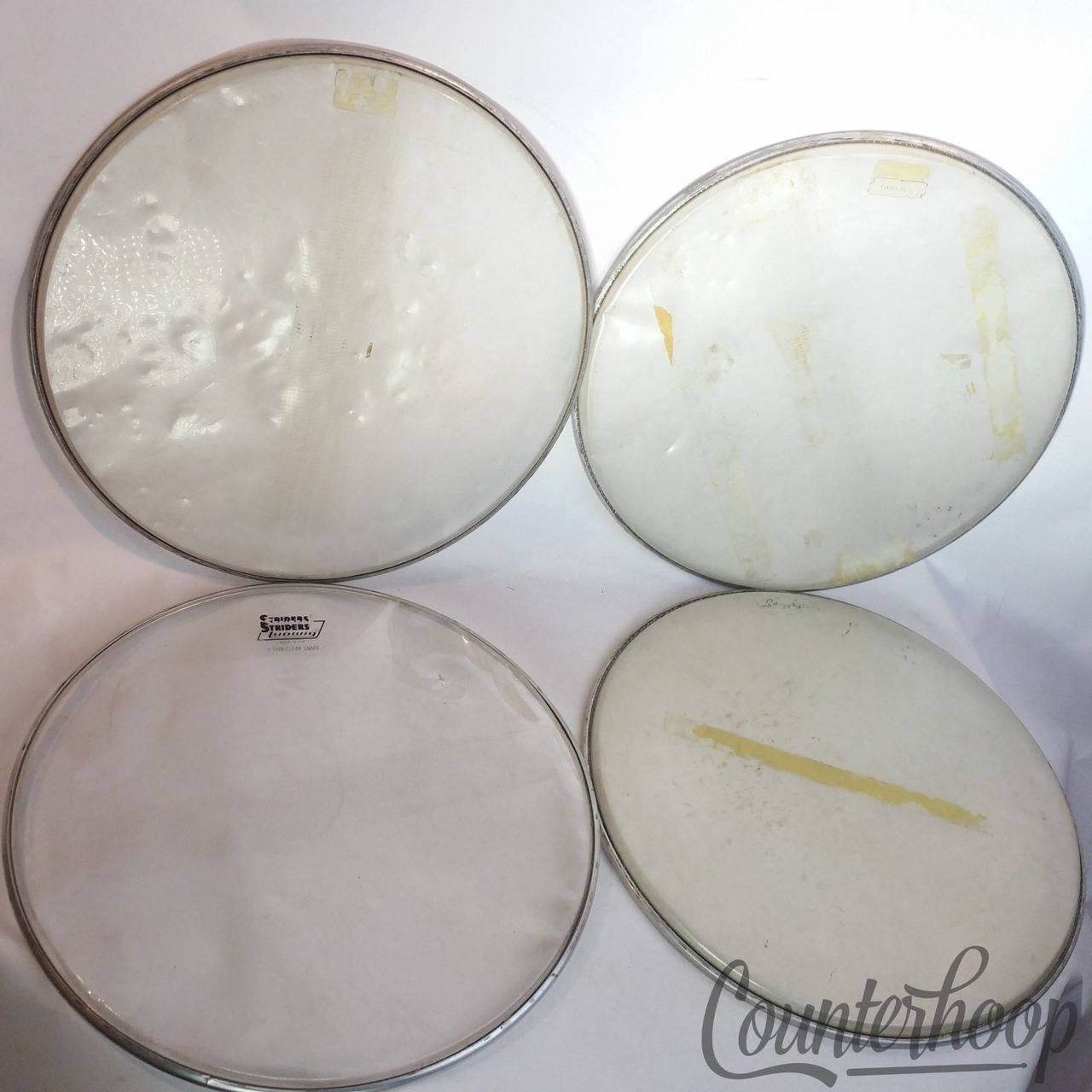 Ludwig 15" 4x Snare Resonant Side Drum Heads Clear Parade Marching Vintage 60s* — main photograph