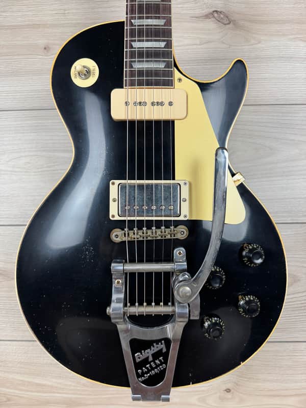 Gibson Custom Dealer Select 1956 Les Paul Standard Bigsby Electric Guitar - Ebony image 1