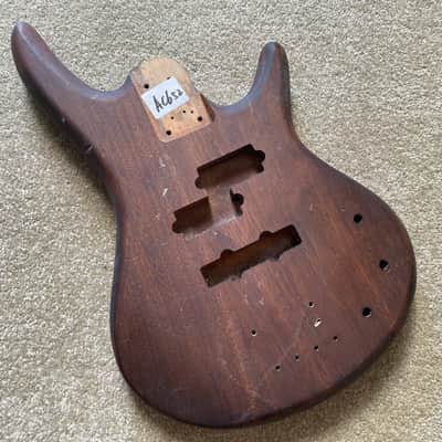 Brown Mahogany Wood 4 String Bass Body image 1