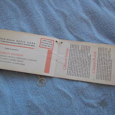 Vintage Gibson B-25 Hang Tag/Warranty Card Late 60's Era Gibson B-25 Hang Tag With String! Cool Case Candy image 5