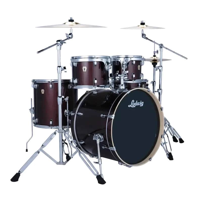 Ludwig Evolution 5pc Complete Drum Set (22"BD) & Paiste Cymbals Carmel Sparkle image 1
