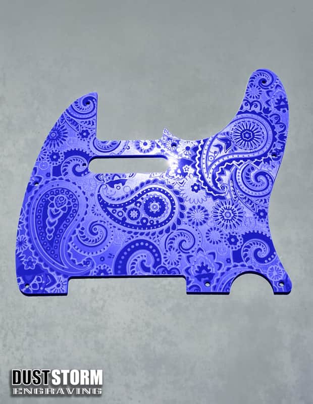 Paisley Telecaster 8 Hole Royal Blue Solid Color Acrylic Pickguard with Standard or Humbucker Cut for Fender American/Mexican Tele Guitar image 1