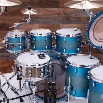 MAPEX SATURN EVOLUTION MAPLE / WALNUT 7 PIECE DRUM KIT, EXOTIC AZURE BURST, SPECIAL SIZES image 10