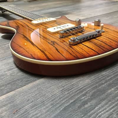 Warmoth Velocity Guitar, Chambered, Zebrawood top, thick, solid