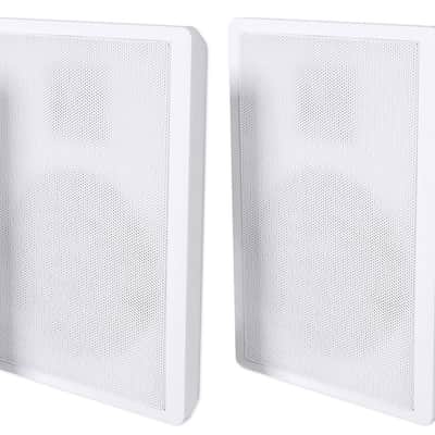 4 Rockville RockSlim White Home Theater 5.25" 240w Easy Wall Mount Slim Speakers image 1