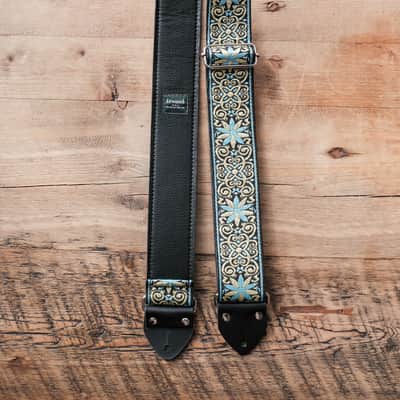 Vintage Blue 60s/70s Hippie Guitar Strap / Handmade in the UK / Case Candy image 2