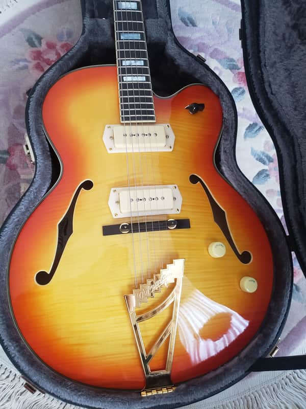 D'Angelico Excel EX-59 17" Hollow Body - Stairstep Tailpiece | Flame Maple Sunburst image 1