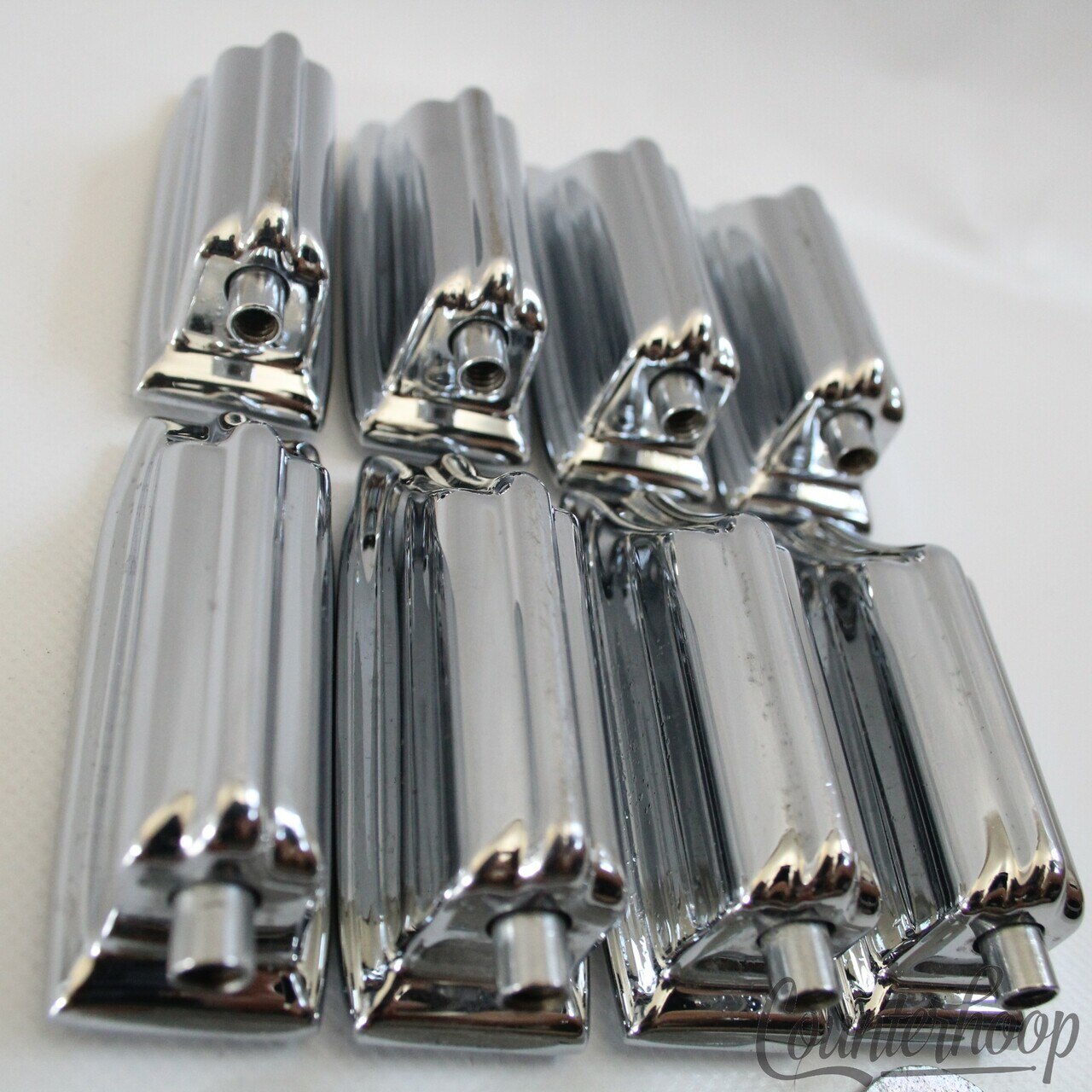 Rogers 8x Beavertail Bass Drum Lugs+Felt Chrome Cleveland Holiday Vintage 60s* — main photograph