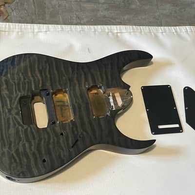 2000's Korean Ibanez RG320DXQM Black Quilt Basswood Guitar Body Floyd Ready image 1