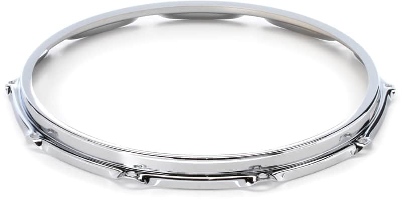 S Hoop 10-lug Snare Resonant Hoop - 14" - Chrome Finish (5-pack) Bundle image 1