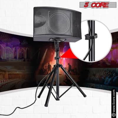 5 Core Speaker Stand Height Adjustable 60" Heavy Duty PA DJ Tripod Studio Monitor Stands image 11