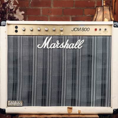 Marshall JCM 800 4104 50 Watt Lead 2x12 Combo Amp - White Tolex! image 1