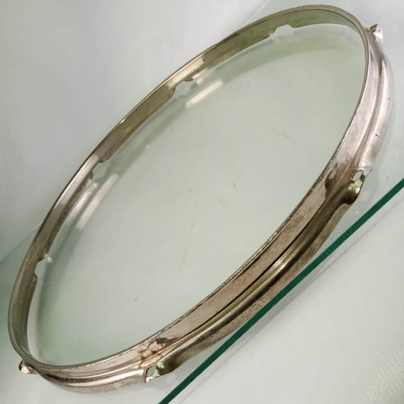 Ludwig 17"BRASS Tenor Tom Drum Batter Rim/Hoop 8Lug Triple-Flange Nickel NOB WFL image 1