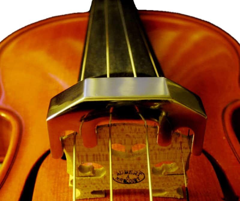 Violin Viola Nickel-Plated Brass Mute 4-Prong Practice Heavy Hush Metal 4/4 & 14"* image 1