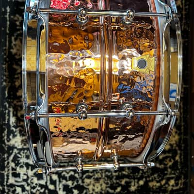 Mint Ludwig LC662KT Hammered Copper Phonic 6.5x14" 10-Lug Snare Drum with Tube Lugs - Polished Copper image 1