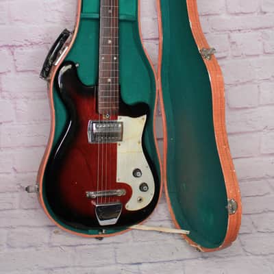 👀 Rare 1960's Woodward Electric Guitar w/ Original Faux Tweed Case Teisco Hoshino Ibanez image 2