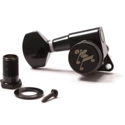 Genuine Tone Ninja 19:1 Locking Tuners, 8 String 4x4 set, Lefty, Black