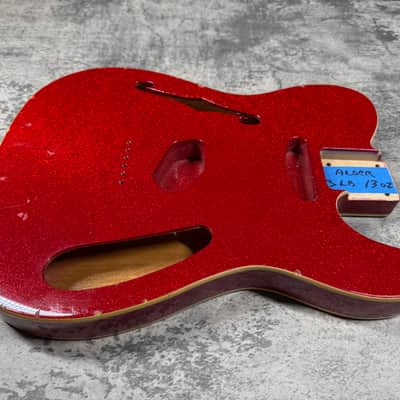 Real Life Relics 69 Thinline Tele® Telecaster® Body Double Bound Semi Hollow Aged Red Flake Sparkle