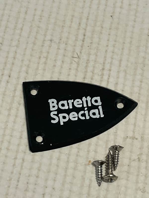 2020 Era Kramer Baretta Special Guitar Black Truss Rod Cover 1 Ply White Lettering image 1