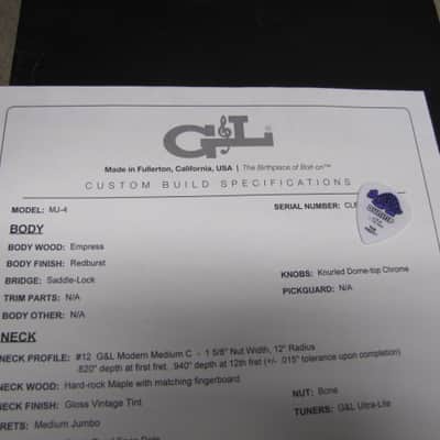 G&L MJ4 (Modern Jazz Bass 4) USA 2014 - 1429 image 6