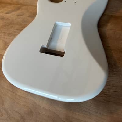 Thinline Semi-Hollow Strat Body HSS with F Hole - Gloss White image 7