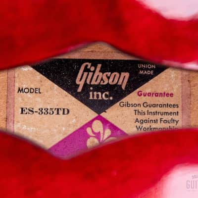 1975 Gibson ES-335 TDC Vintage Semi-Hollow Guitar Cherry Figured Maple w/ T Tops, Case image 6