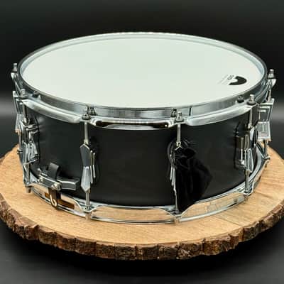 British Drum Company Raven 14x6" Birch / Ash 10-Lug Snare Drum - Black Ash Satin. Free Shipping image 8