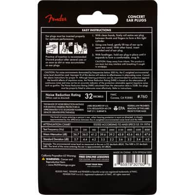 Fender Concert Series Ear Plugs, 10 Pair, Daphne Blue image 3