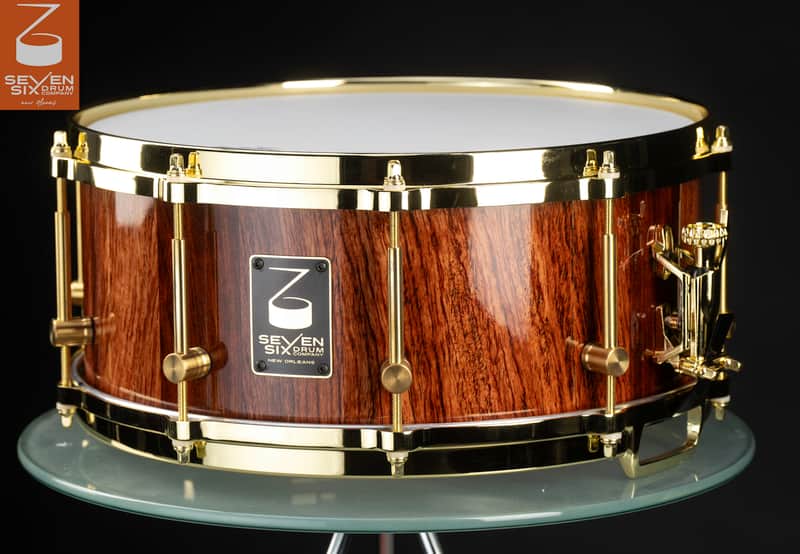 Seven Six Drum Company Bubinga and Jatoba Art Custom Snare Drum 6x14 image 1