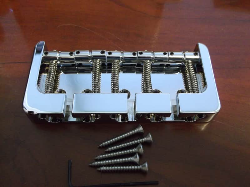 Hipshot 5-String "B" Aluminum Bass Bridge, CHROME - .750" (19MM) STRING SPACING image 1