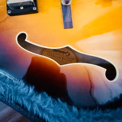 2003 MIK Epiphone Joe Pass Emperor II – Unsung Korea – Vintage Sunburst – OHSC image 11