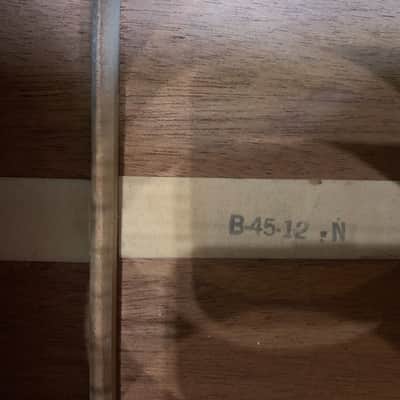 1967 Gibson B45-12-N 12 Stain Acoustic in Natural finish with hard shell case image 12