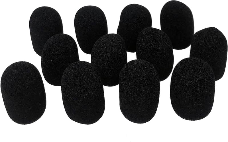 Lapel & Headset Microphone Windscreen, Color Black, One Dozen Pack image 1