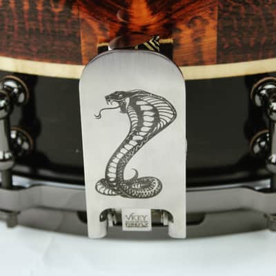 HHG Drums 14x8.5 Blackwood, Snakewood, And Maple Segmented Snare, High Gloss image 8