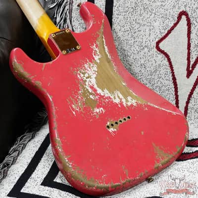 Fender Custom Shop Wild West Guitars 25th Anniversary 1960 Stratocaster Hardtail Madagascar Rosewood Fretboard Heavy Relic Fiesta Red 7.20 image 12