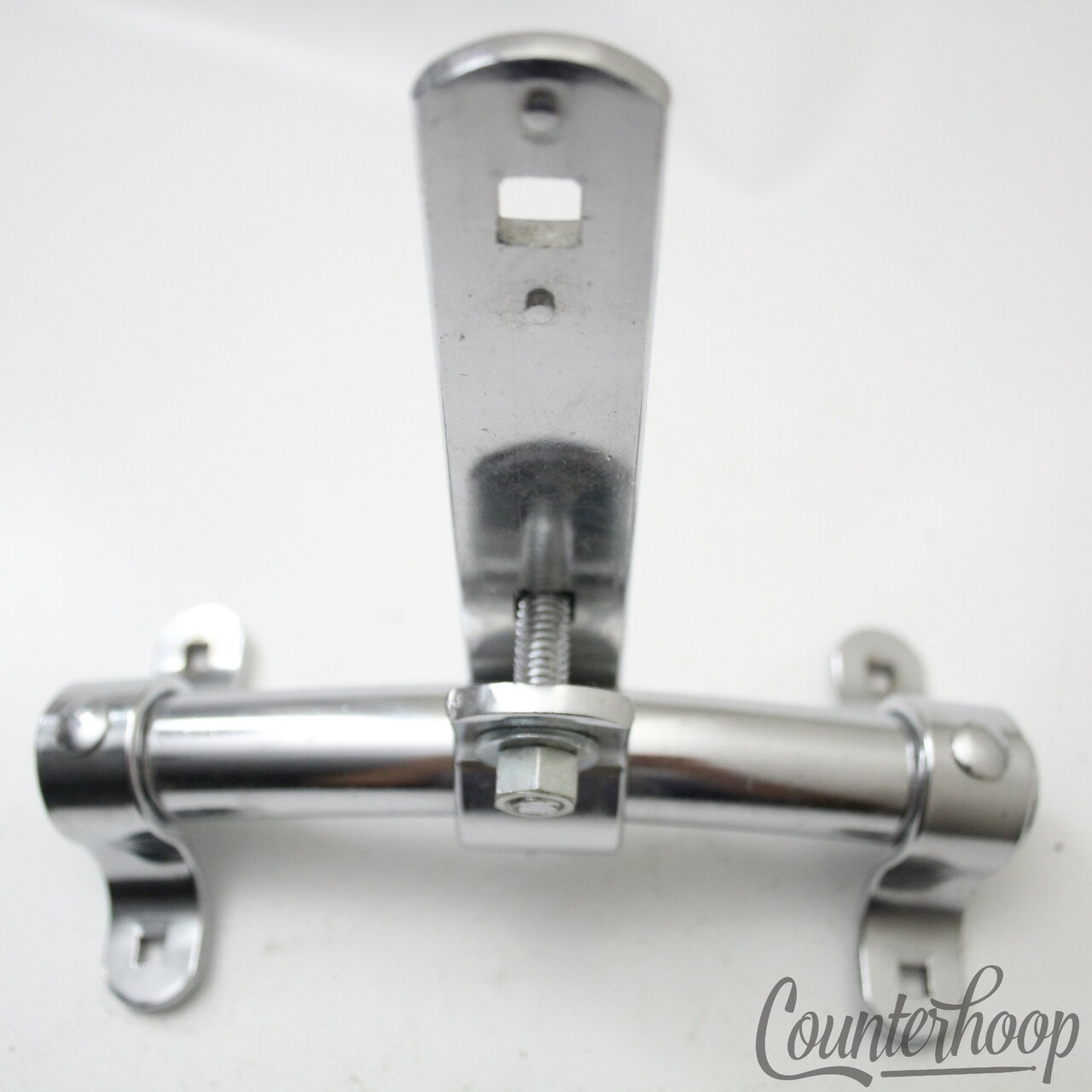 Pearl Bass Drum Rail Tom Mount 4hole L-Arm Chrome Japan 5 1/8x2 1/4" Vintage 60s — main photograph