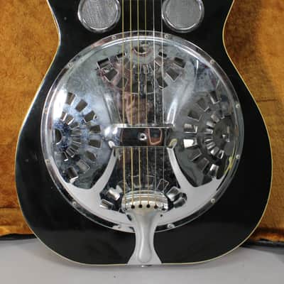 1983 Dobro Square Neck Lap Steel Acoustic Resonator Black w/OHSC image 2