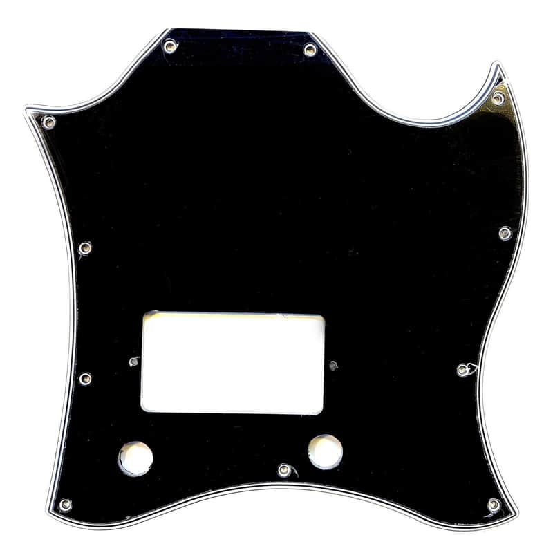 Pre-2017 Gibson SG Standard Batwing Single Pickup Pickguard 5 ply Wide Bevel Black/White Made In USA image 1