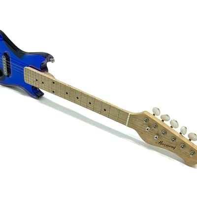 Vintage 1970’s/80’s Harmony Iridescent Acrylic Blue Lucite Mini Electric Travel Guitar *Rare image 2