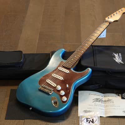 2020 Mario Martin S-Type Madagascar Roasted Neck Electric Guitar Deep Lake Placid Blue Factory Relic + COA OGB image 1