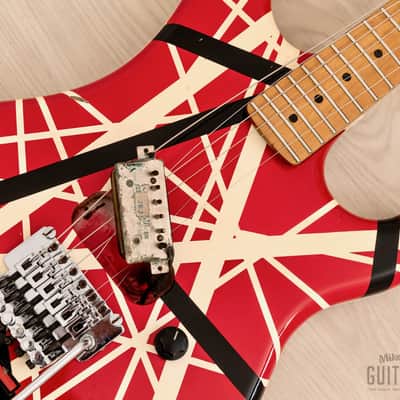 1990s ESP EVH Frankenstrat 5150 VH-250 Striped w/ Floyd Rose, Japan image 17