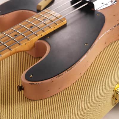 Fender Custom Shop 70th Anniversary 1951 Precision Bass Masterbuilt Andy Hicks Faded Aged Shell Pink image 8