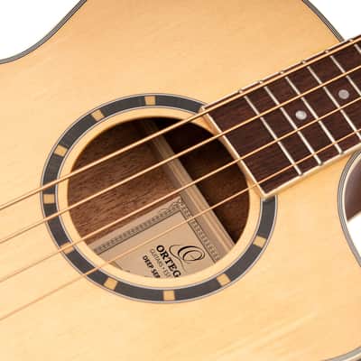 Ortega D7CE-4 Deep Series 7 Spruce Top Medium Scale 4-String Acoustic-Electric Bass Guitar image 10