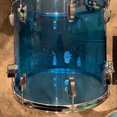 Ludwig Vistalite 18” floor tom 70s - Blue image 2