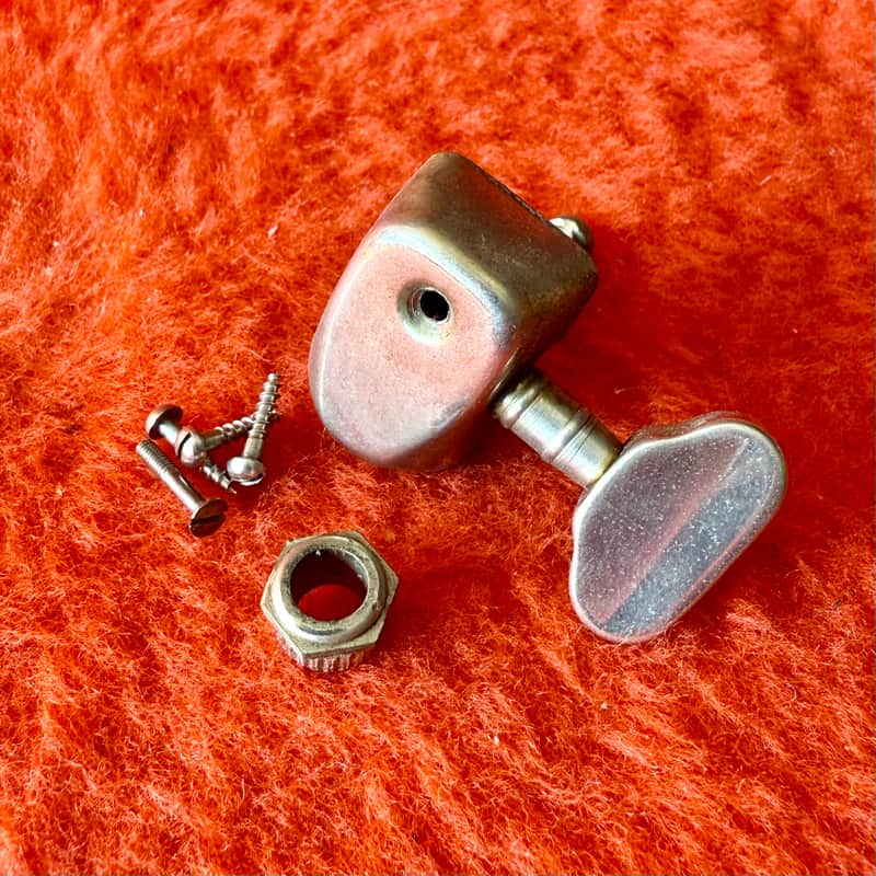 BASS SIDE Gretsch Van Ghent guitar tuner c 1960 - Nickel original vintage USA Chet Atkins Tennessean image 1