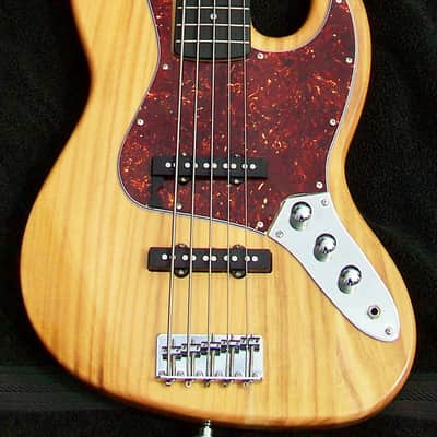 5 String Jazz Bass X-Light 7.5lb. Wide 1.75"(45 mm)Nut Natural Butterscotch Body + Strap Locks+ Includes full Setup! image 2
