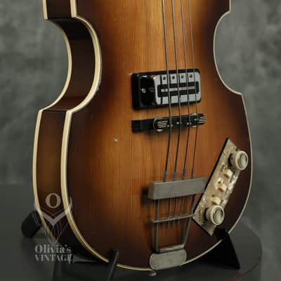 1966 Hofner 500/1 Violin Beatle Bass Sunburst image 10