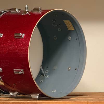 1960's Rogers Red Sparkle 20" Holiday Bass Drum 14x20 image 9
